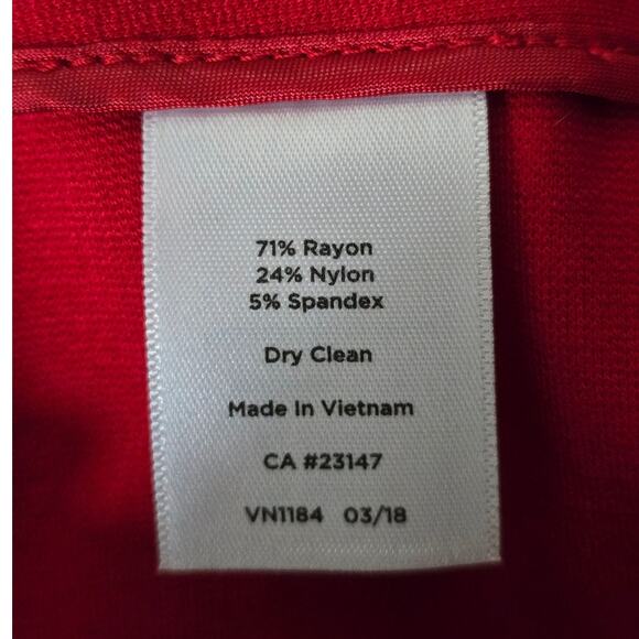 Talbots Fabric Knit In Italy Red Business Work Casual Women's Pants 4 - Picture 5 of 5